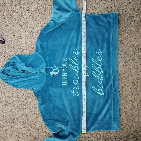 Disney Little Mermaid TROUBLES INTO BUBBLES Drop Shoulder Hooded Sweatshirt 1X - Picture 11 of 12
